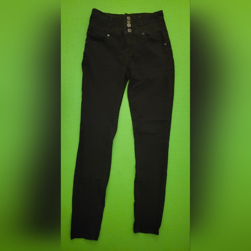 Silver crush black washed high waist jeans